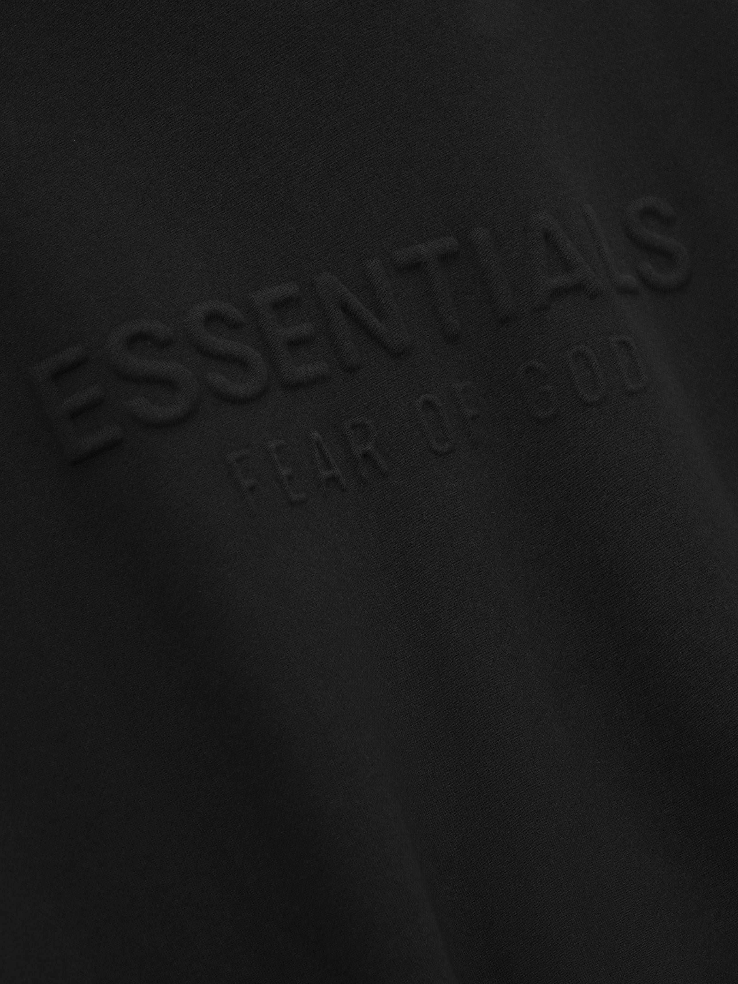 Essentials Embossed 90S Fit Fleece Zip-Up Hoodie Vintage Black