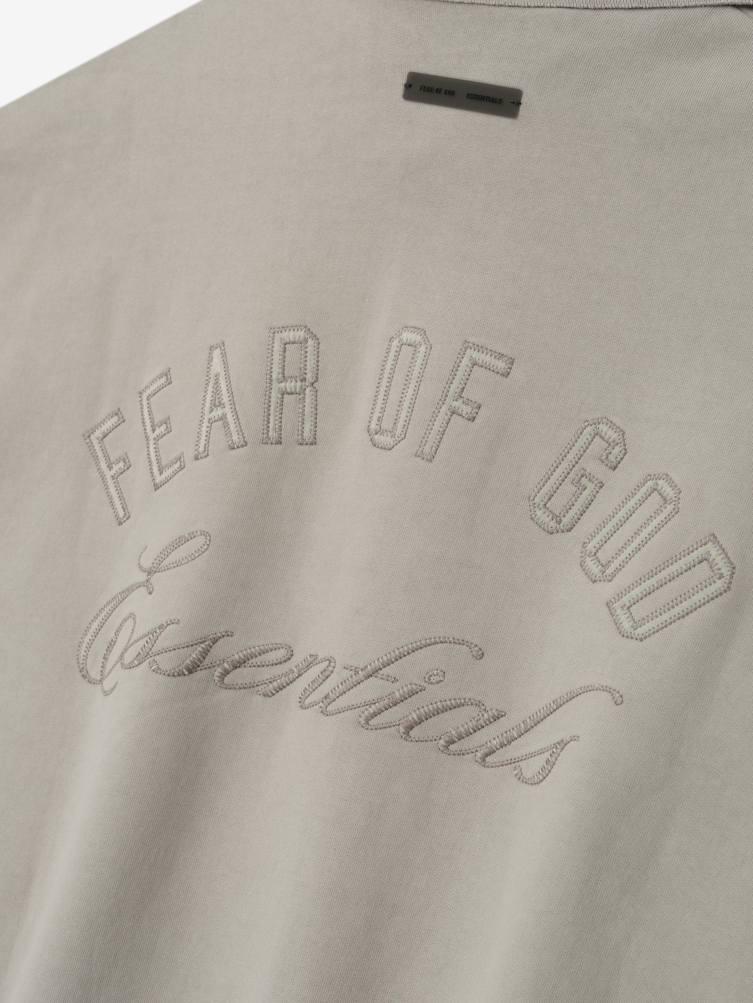 Essentials Embroidered Classic Polo Sweatshirt Smoke Grey