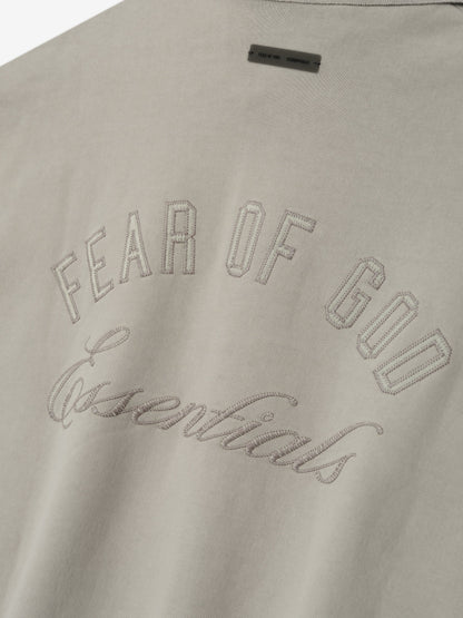 Essentials Embroidered Classic Polo Sweatshirt Smoke Grey