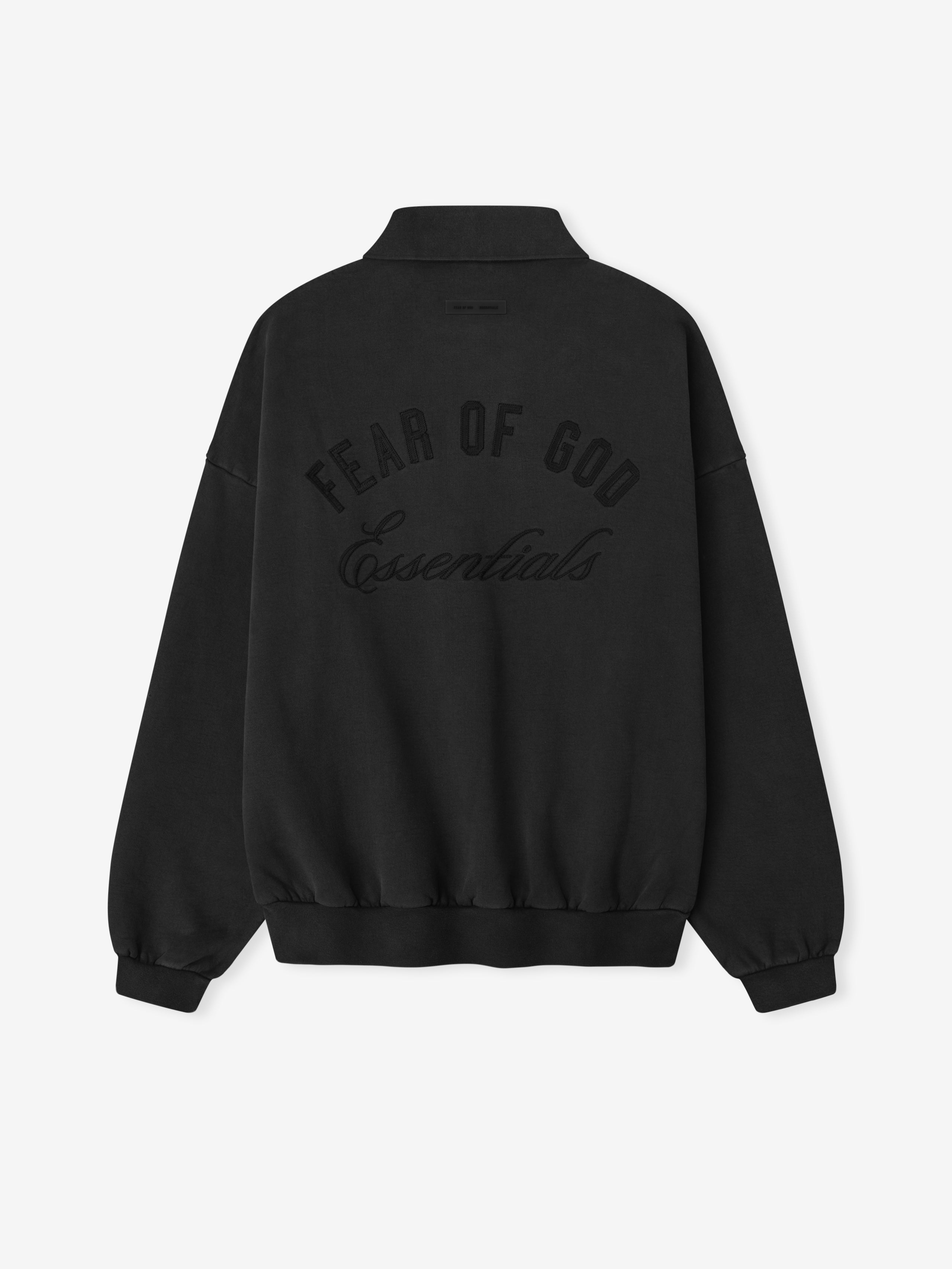 Essentials Embroidered Classic Polo Sweatshirt Vintage Black