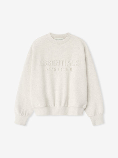 Essentials Embossed Classic Crewneck Sweatshirt Oatmeal Heather