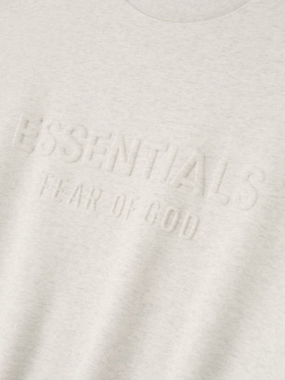 Essentials Embossed Classic Crewneck Sweatshirt Oatmeal Heather
