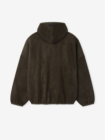 Essentials Suede Fleece Modern Hoodie Brown