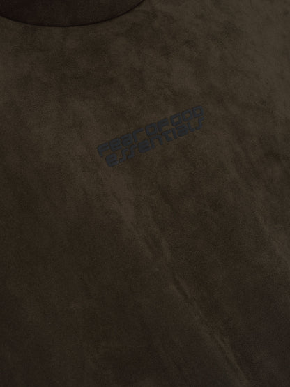 Essentials Suede Fleece Modern Hoodie Brown