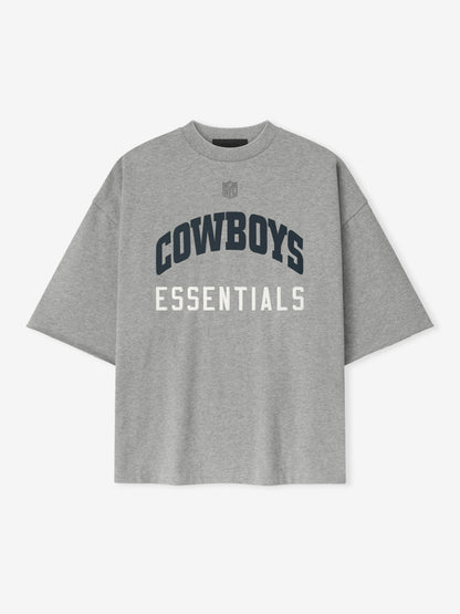 Essentials Cowboys 90S 3/4 Sleeve Football Tee Concrete Heather
