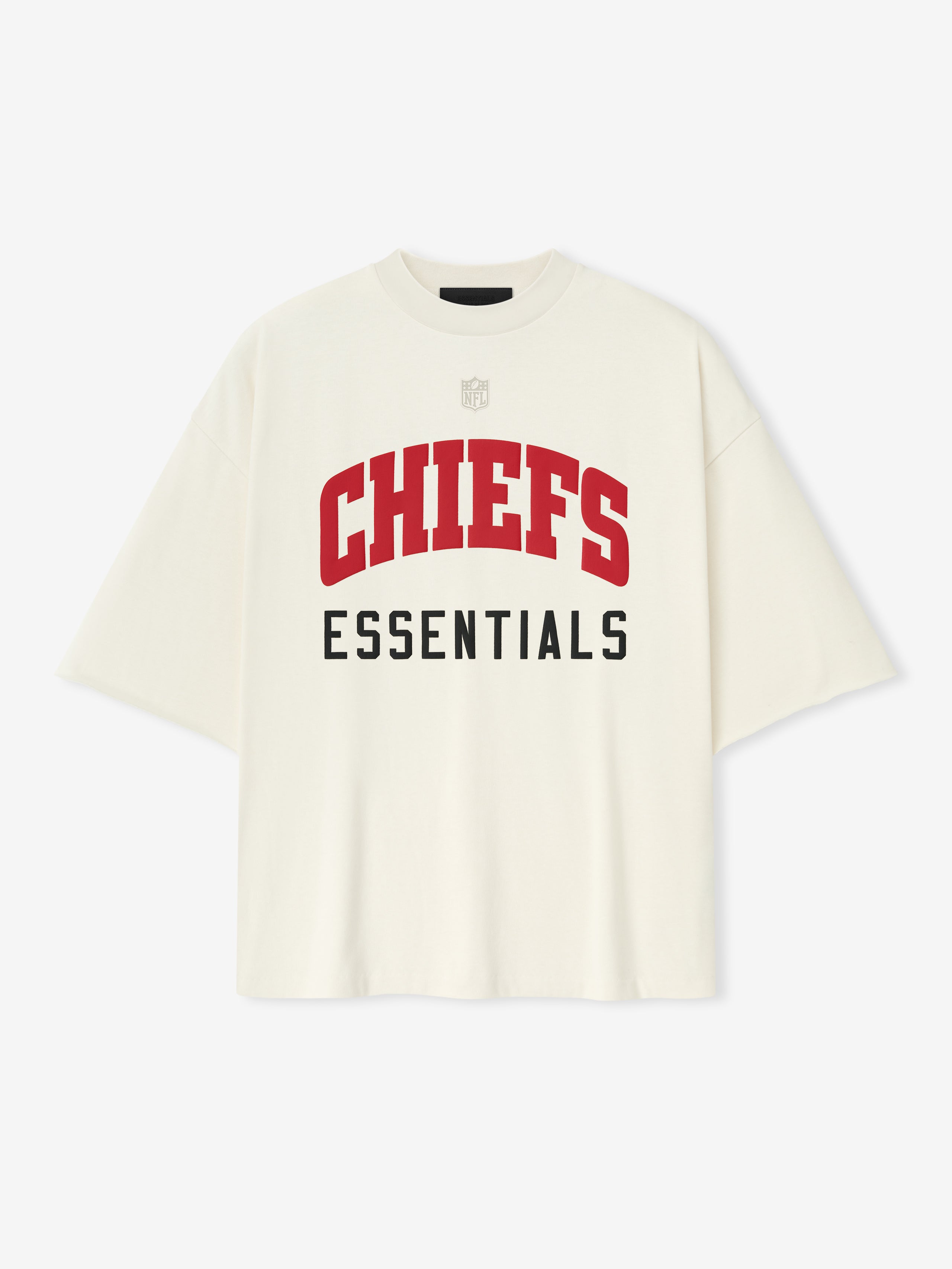 Essentials Chiefs 90S 3/4 Sleeve Football Tee Cream White