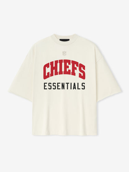 Essentials Chiefs 90S 3/4 Sleeve Football Tee Cream White