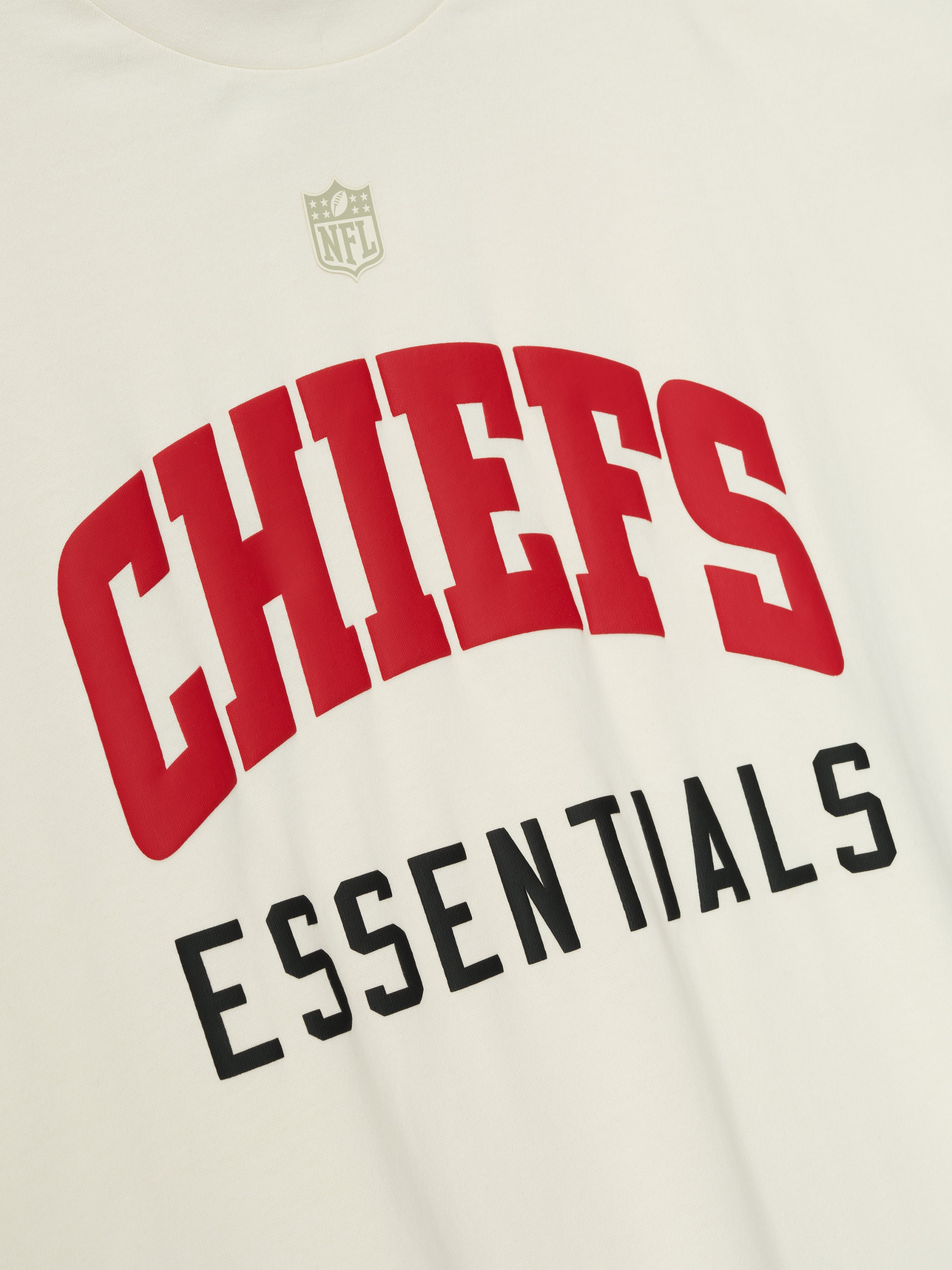 Essentials Chiefs 90S 3/4 Sleeve Football Tee Cream White