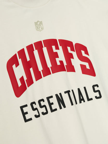 Essentials Chiefs 90S 3/4 Sleeve Football Tee Cream White