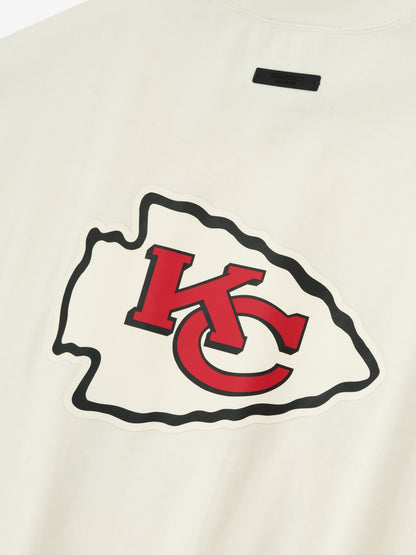 Essentials Chiefs 90S 3/4 Sleeve Football Tee Cream White