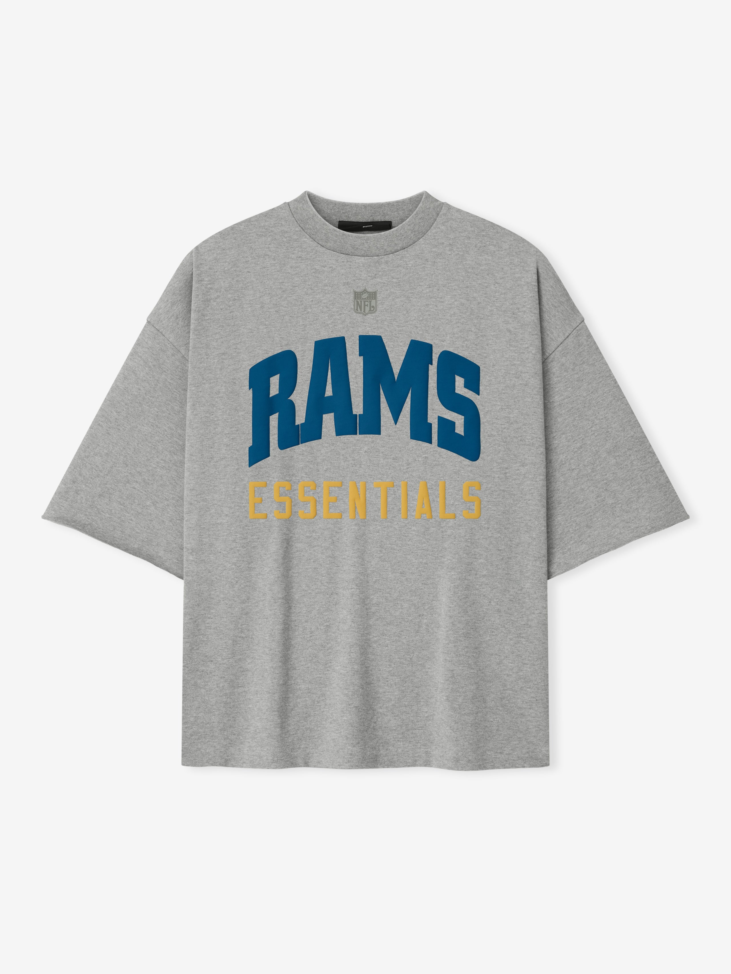 Essentials Rams 90S 3/4 Sleeve Football Tee Concrete Heather