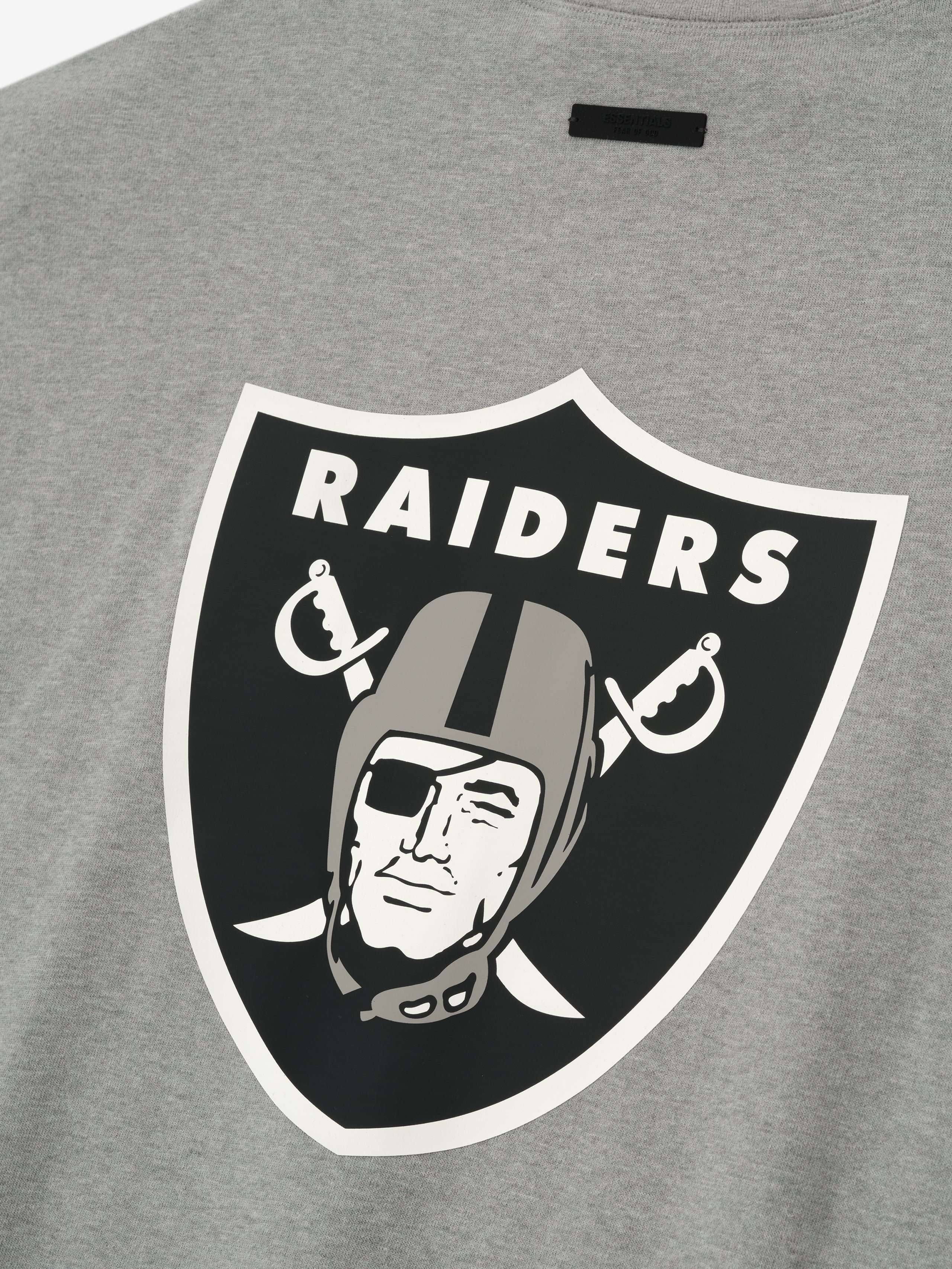 Essentials Raiders 90S 3/4 Sleeve Football Tee Concrete Heather