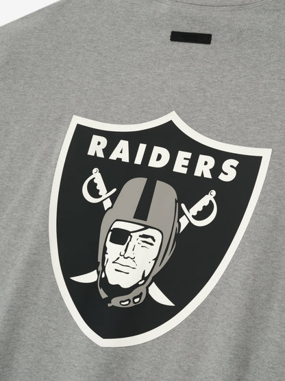 Essentials Raiders 90S 3/4 Sleeve Football Tee Concrete Heather