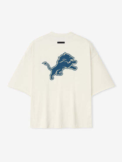 Essentials Lions 90S 3/4 Sleeve Football Tee Cream White