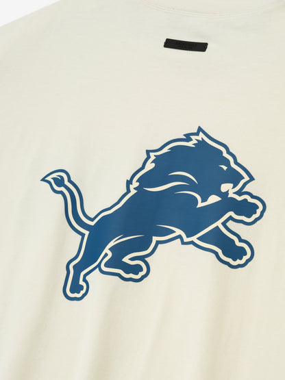 Essentials Lions 90S 3/4 Sleeve Football Tee Cream White