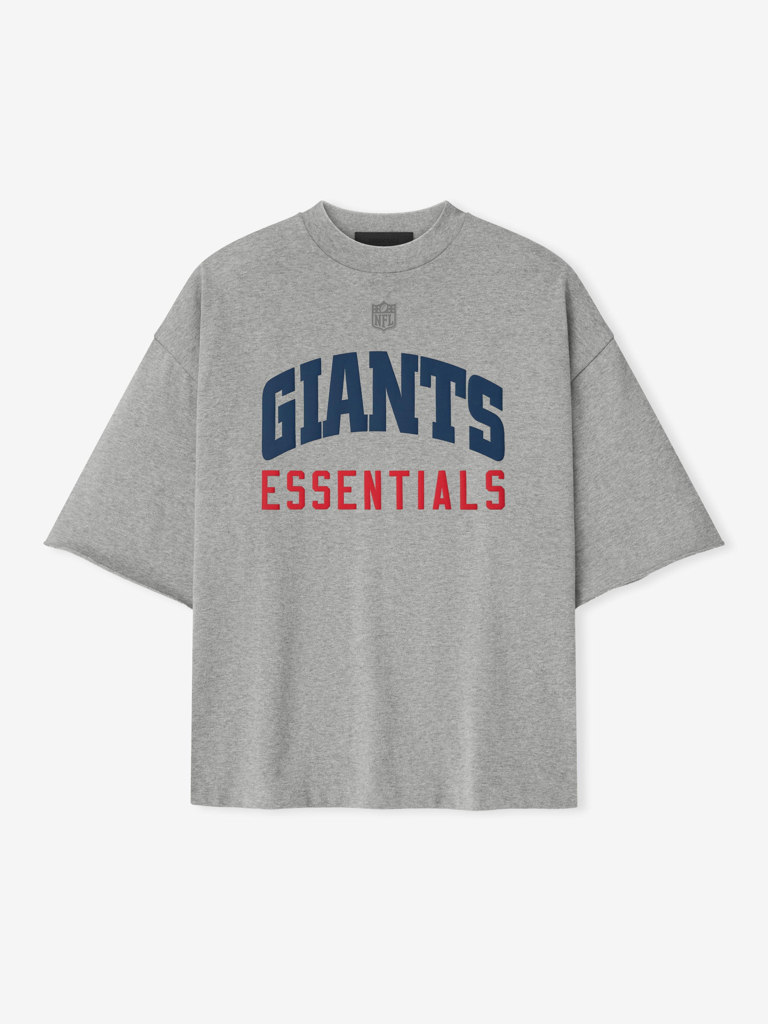Essentials Giants 90S 3/4 Sleeve Football Tee Concrete Heather