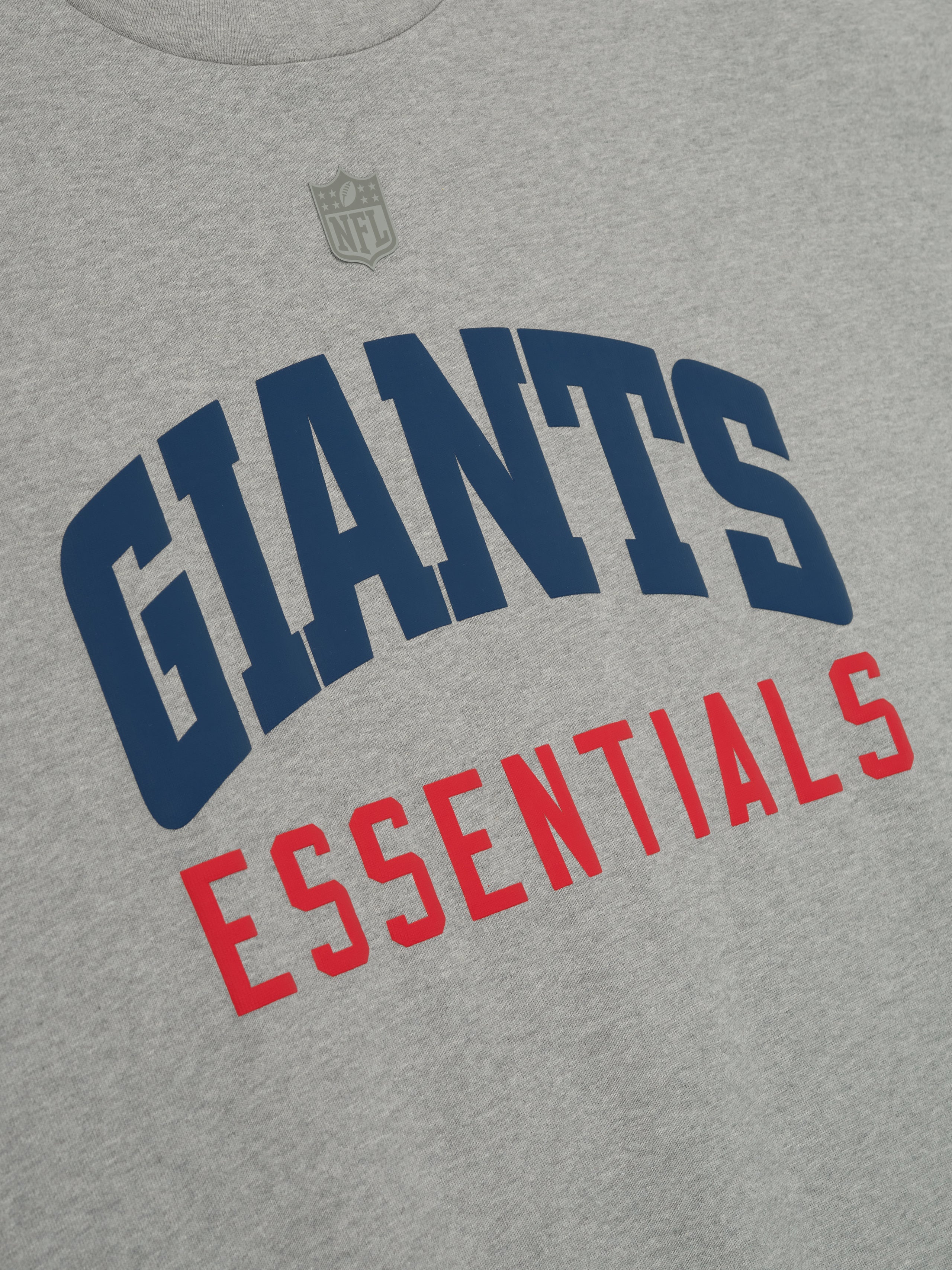 Essentials Giants 90S 3/4 Sleeve Football Tee Concrete Heather