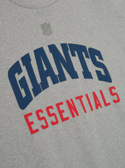 Essentials Giants 90S 3/4 Sleeve Football Tee Concrete Heather