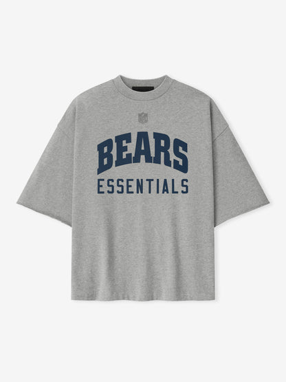 Essentials Bears 90S 3/4 Sleeve Football Tee Concrete Heather/Canyon