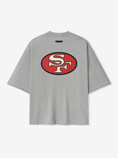 Essentials Forty Niners 90S 3/4 Sleeve Football Tee Concrete Heather