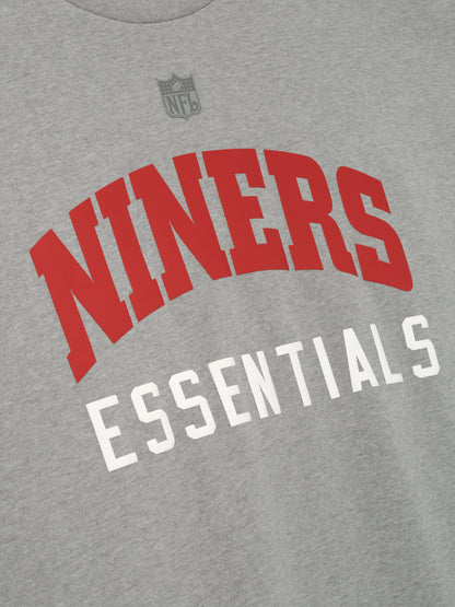Essentials Forty Niners 90S 3/4 Sleeve Football Tee Concrete Heather