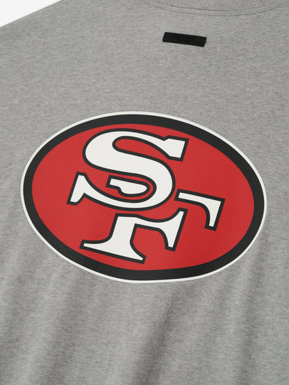 Essentials Forty Niners 90S 3/4 Sleeve Football Tee Concrete Heather