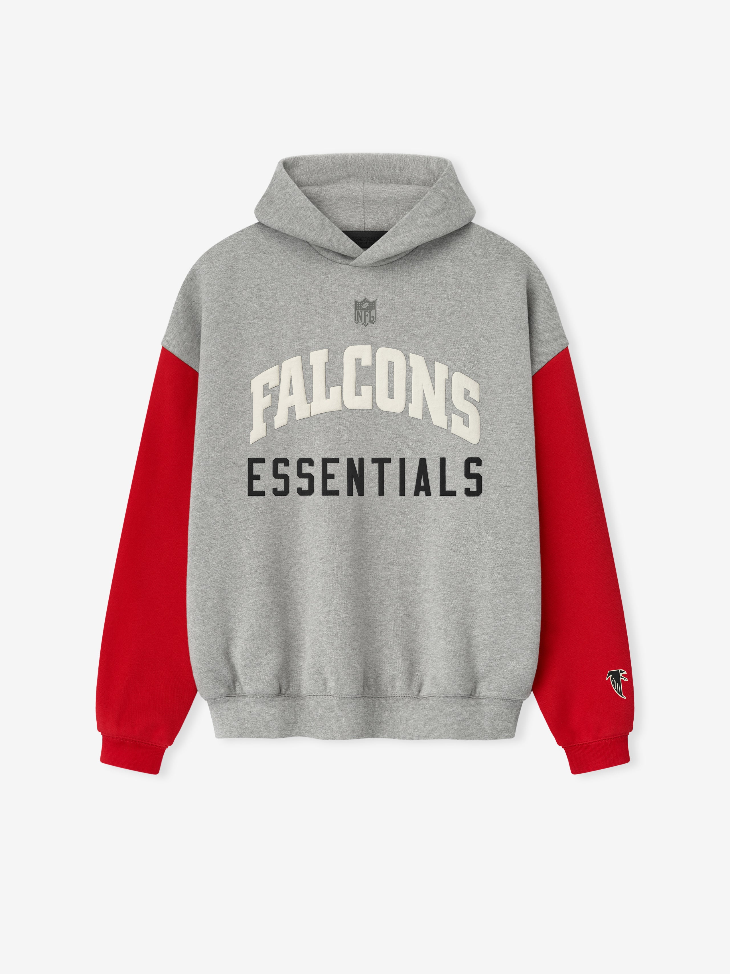 Essentials Falcons Sport Hoodie Concrete Heather/ Red