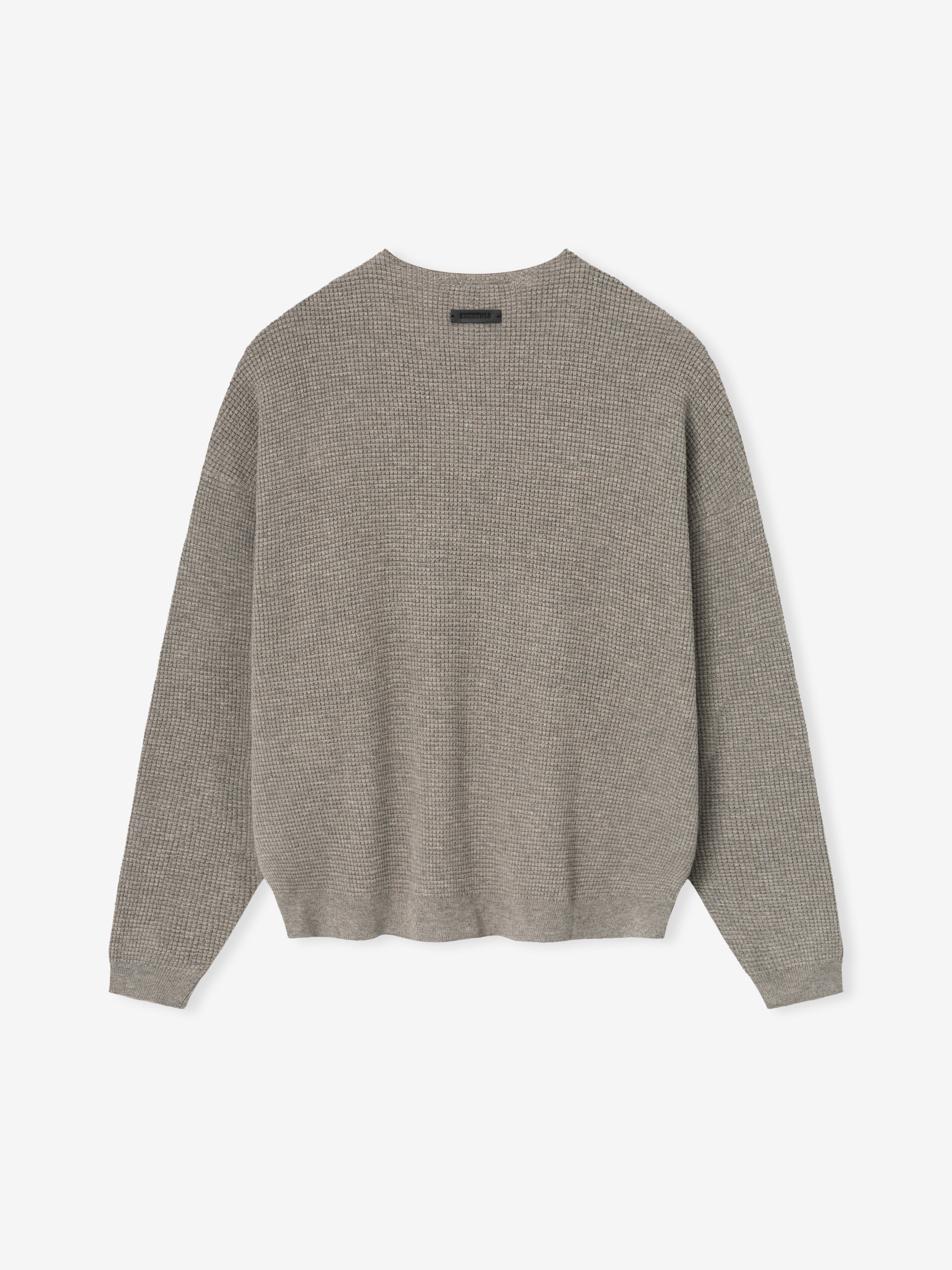 Essentials Waffle Crewneck Sweater Homestead Heather