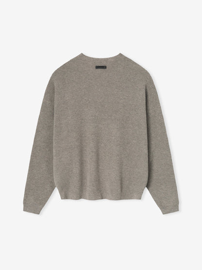 Essentials Waffle Crewneck Sweater Homestead Heather
