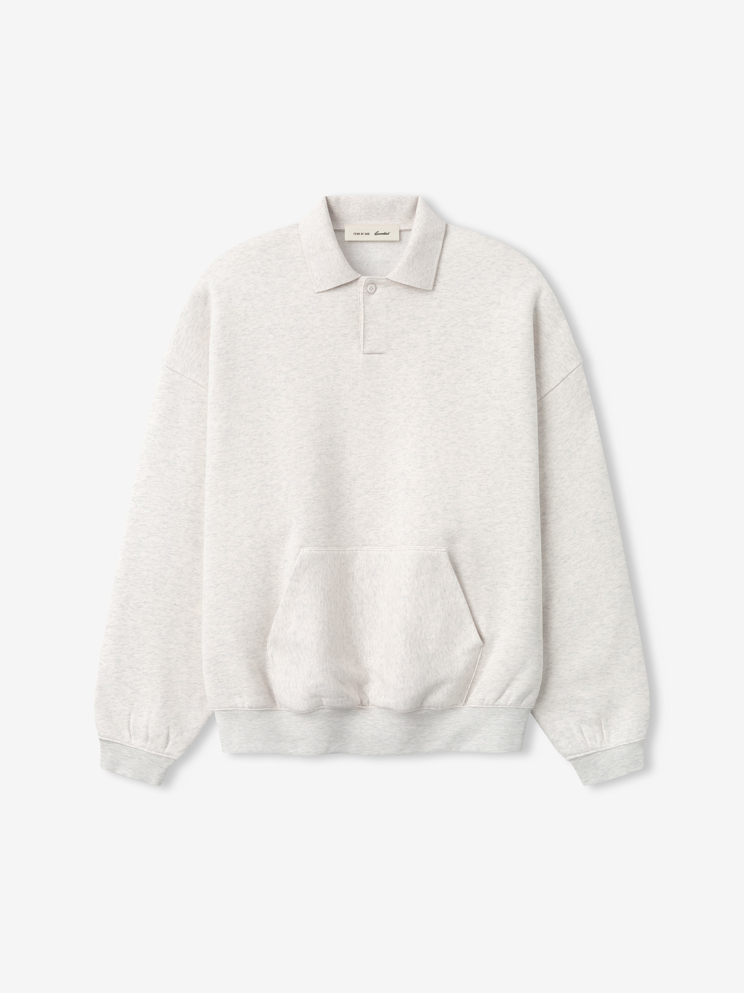 Essentials Signature 90S Polo Sweatshirt Oatmeal Heather