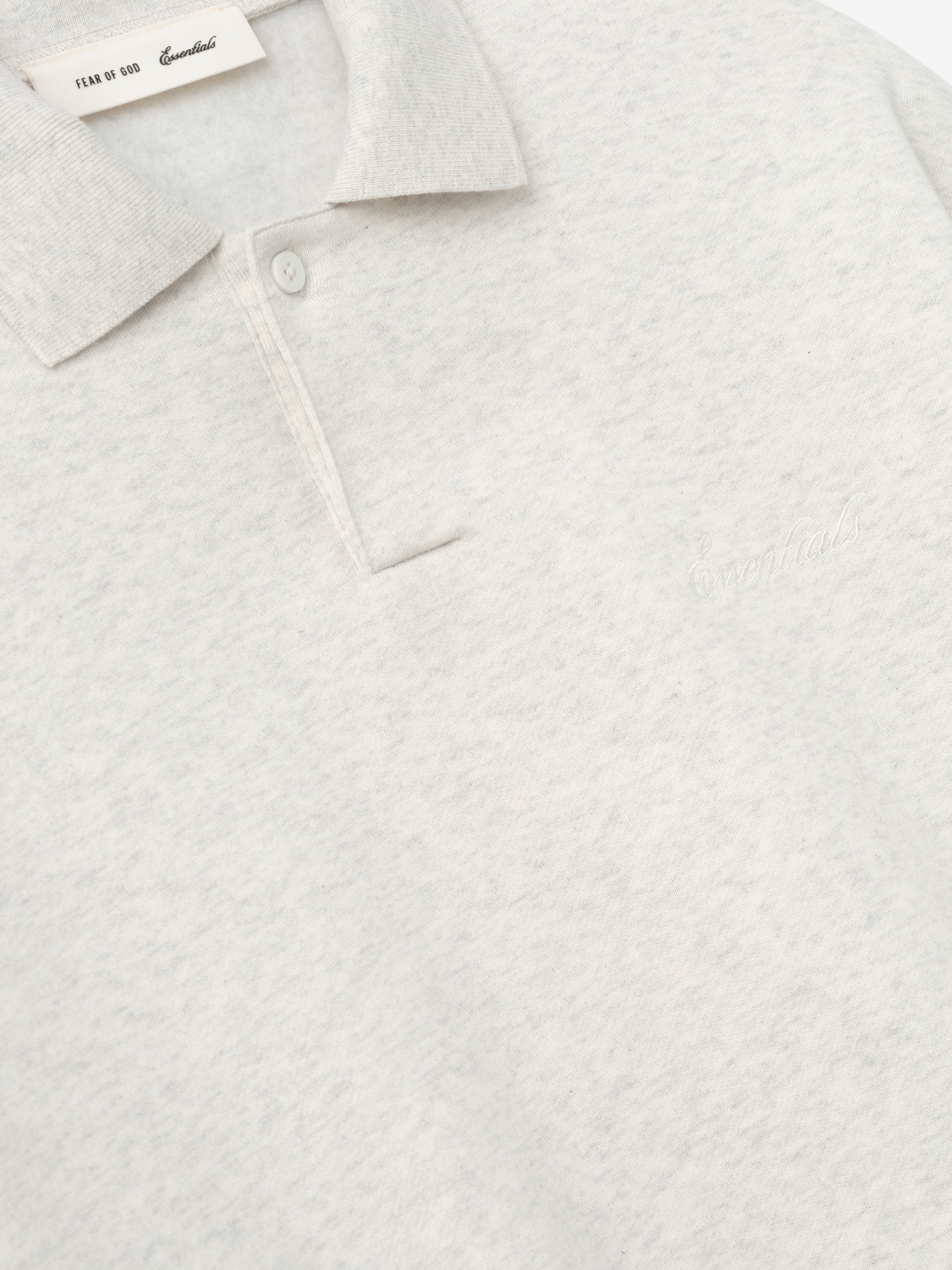 Essentials Signature 90S Polo Sweatshirt Oatmeal Heather