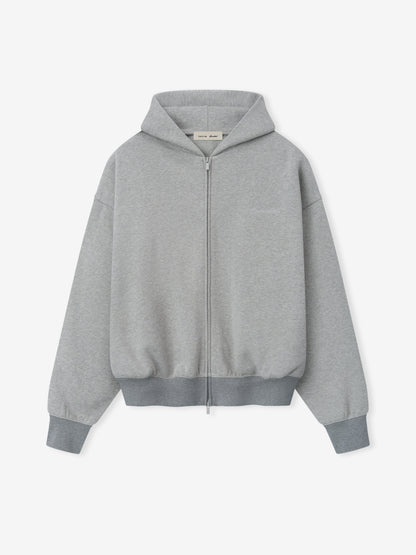 Essentials Signature Classic Full Zip Hoodie Concrete Heather