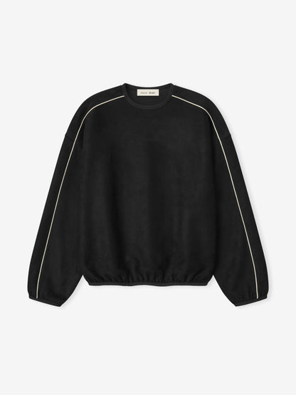 Essentials Suede Fleece Signature Modern Crewneck Sweatshirt Vintage Black