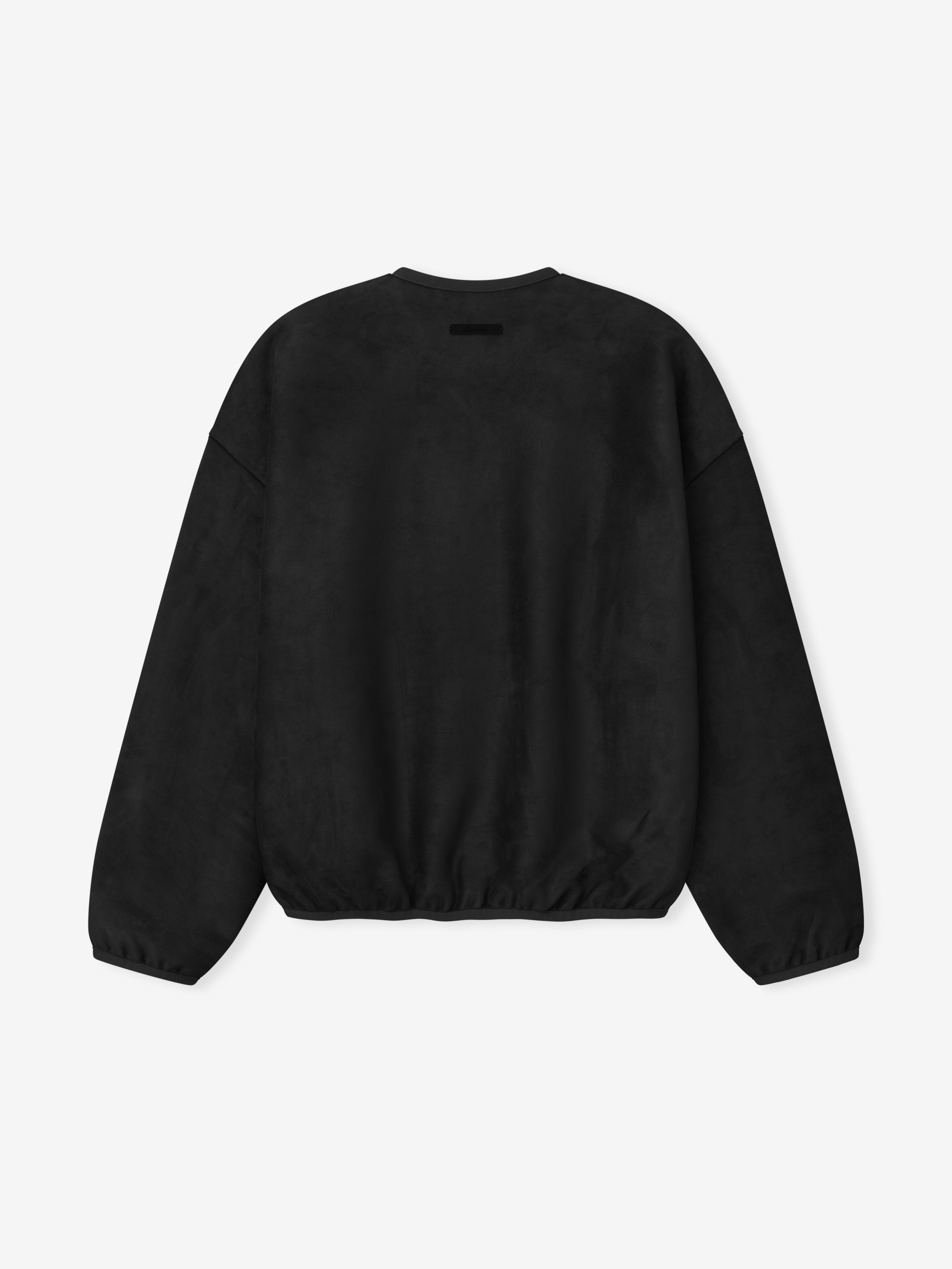Essentials Suede Fleece Signature Modern Crewneck Sweatshirt Vintage Black