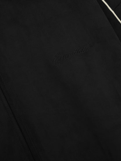 Essentials Suede Fleece Signature Modern Track Jacket Vintage Black
