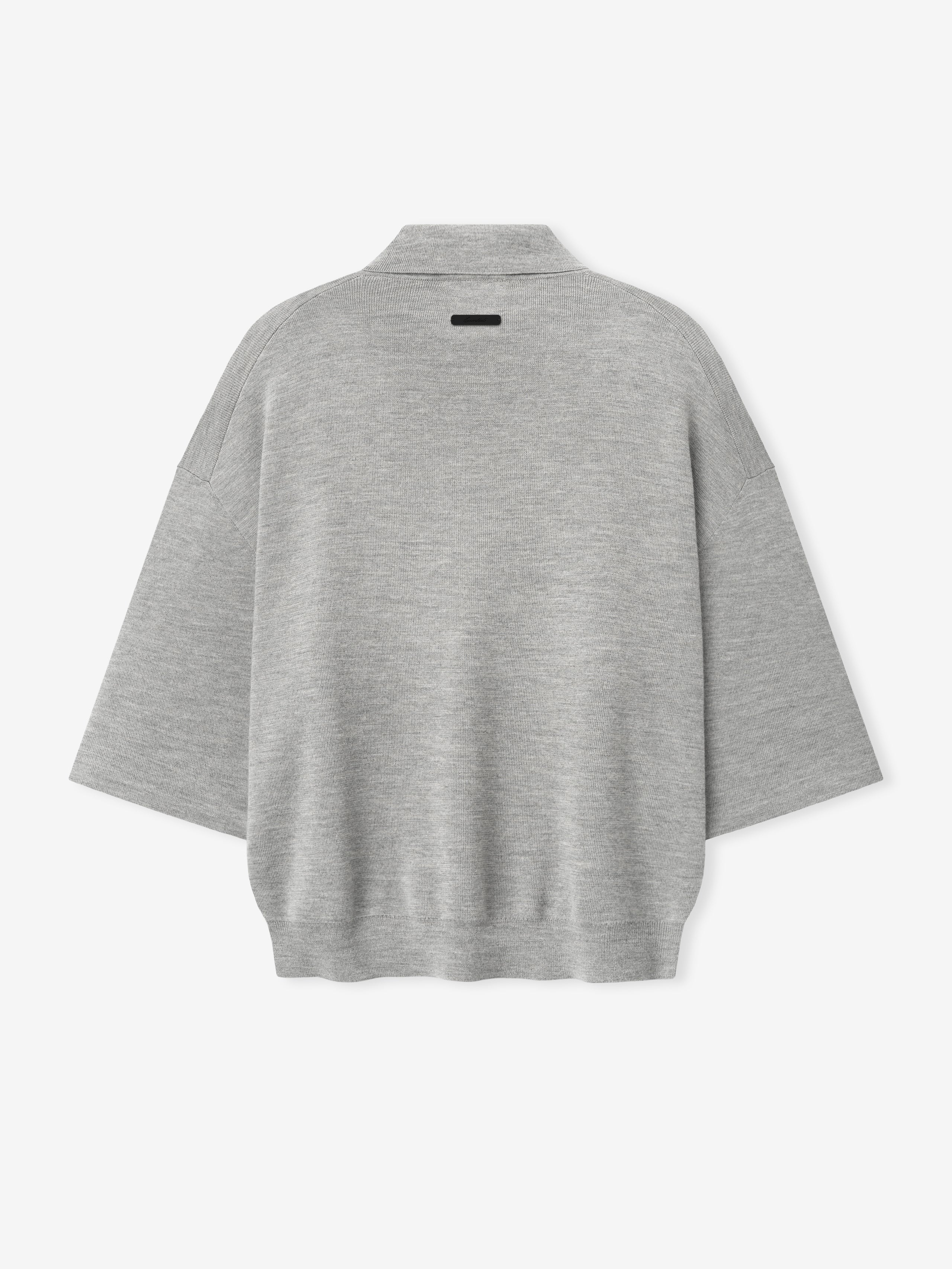 Essentials Signature 3/4 Sleeve 90S Knit Polo Concrete Heather
