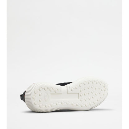 Tods No_Code Knit In Technical Fabric And Leather Black Red White Mens