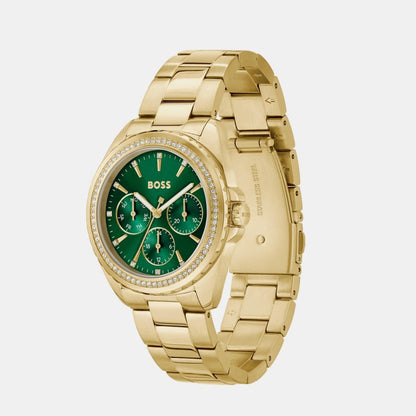 Boss Atea Women Quartz Green Dial Chronograph Stainless Steel Watch 1502714