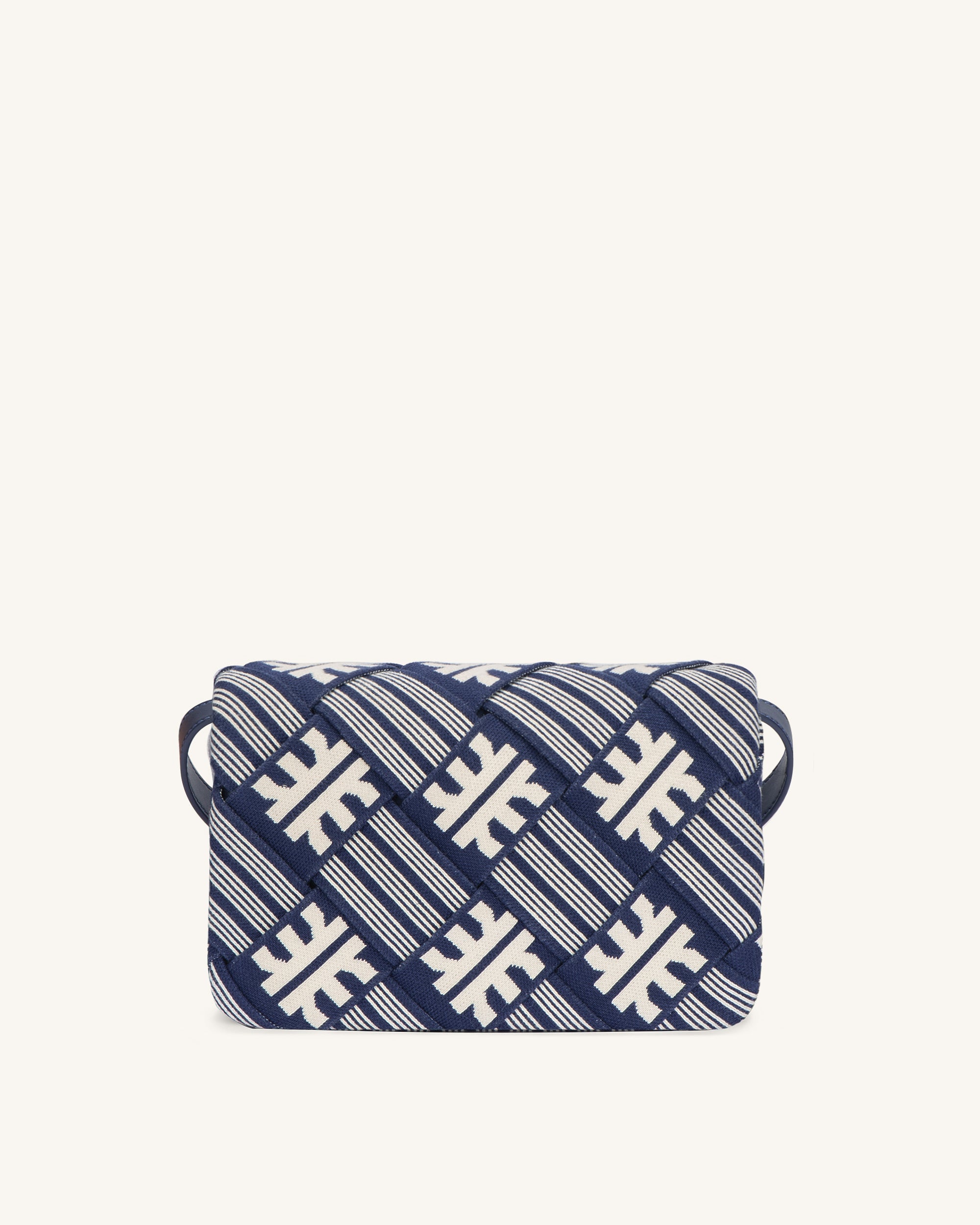 Jw Pei Fei Maze Jacquard Knit Cossbody Bag Navy