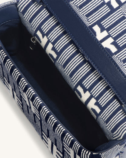 Jw Pei Fei Maze Jacquard Knit Cossbody Bag Navy