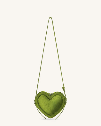Jw Pei Arlene Velvet Heart Shaped Bag Green