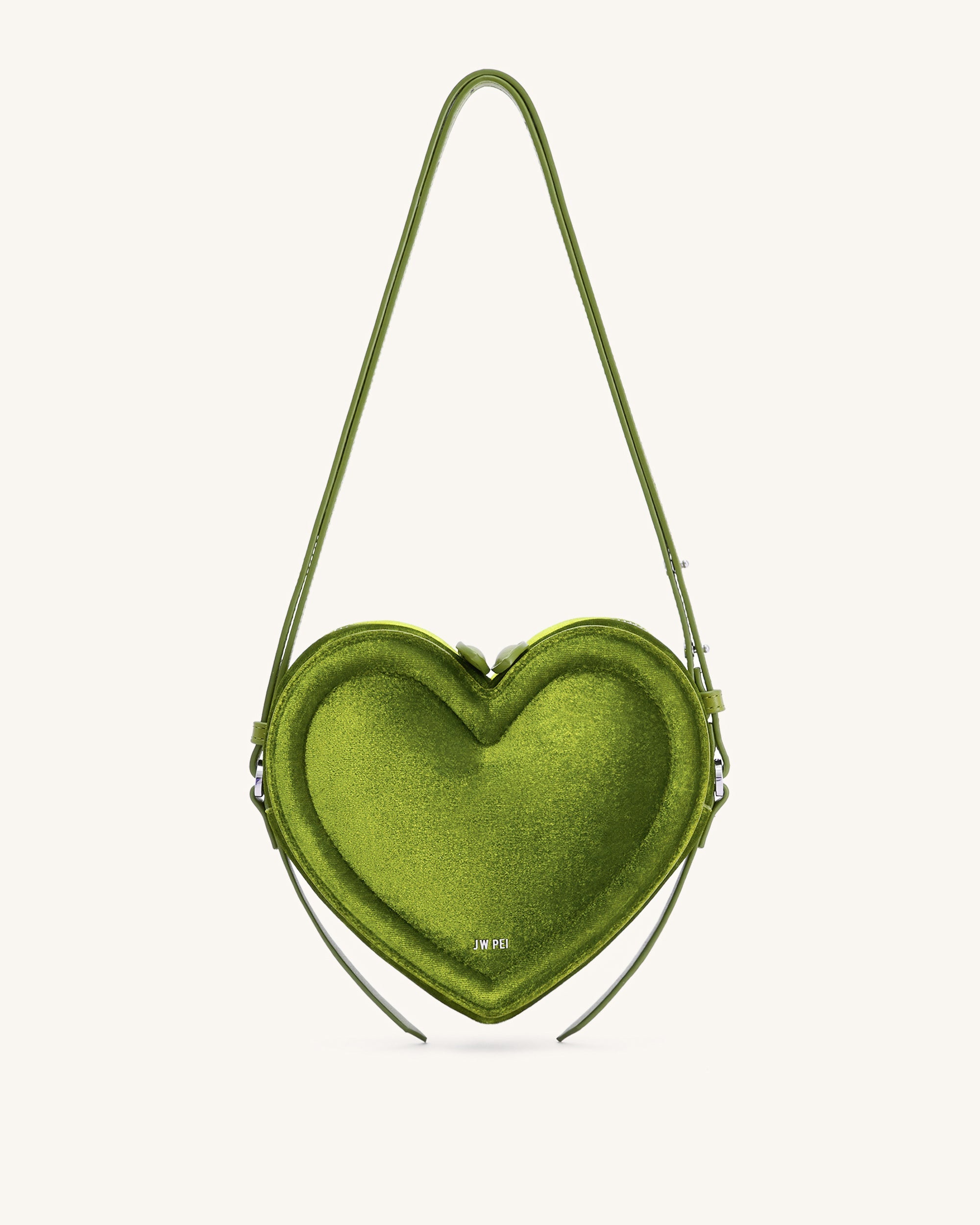 Jw Pei Arlene Velvet Heart Shaped Bag Green
