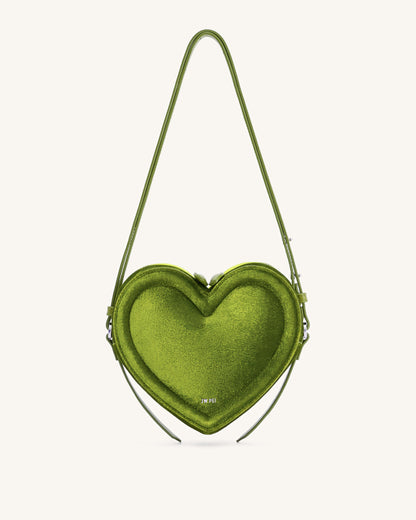 Jw Pei Arlene Velvet Heart Shaped Bag Green