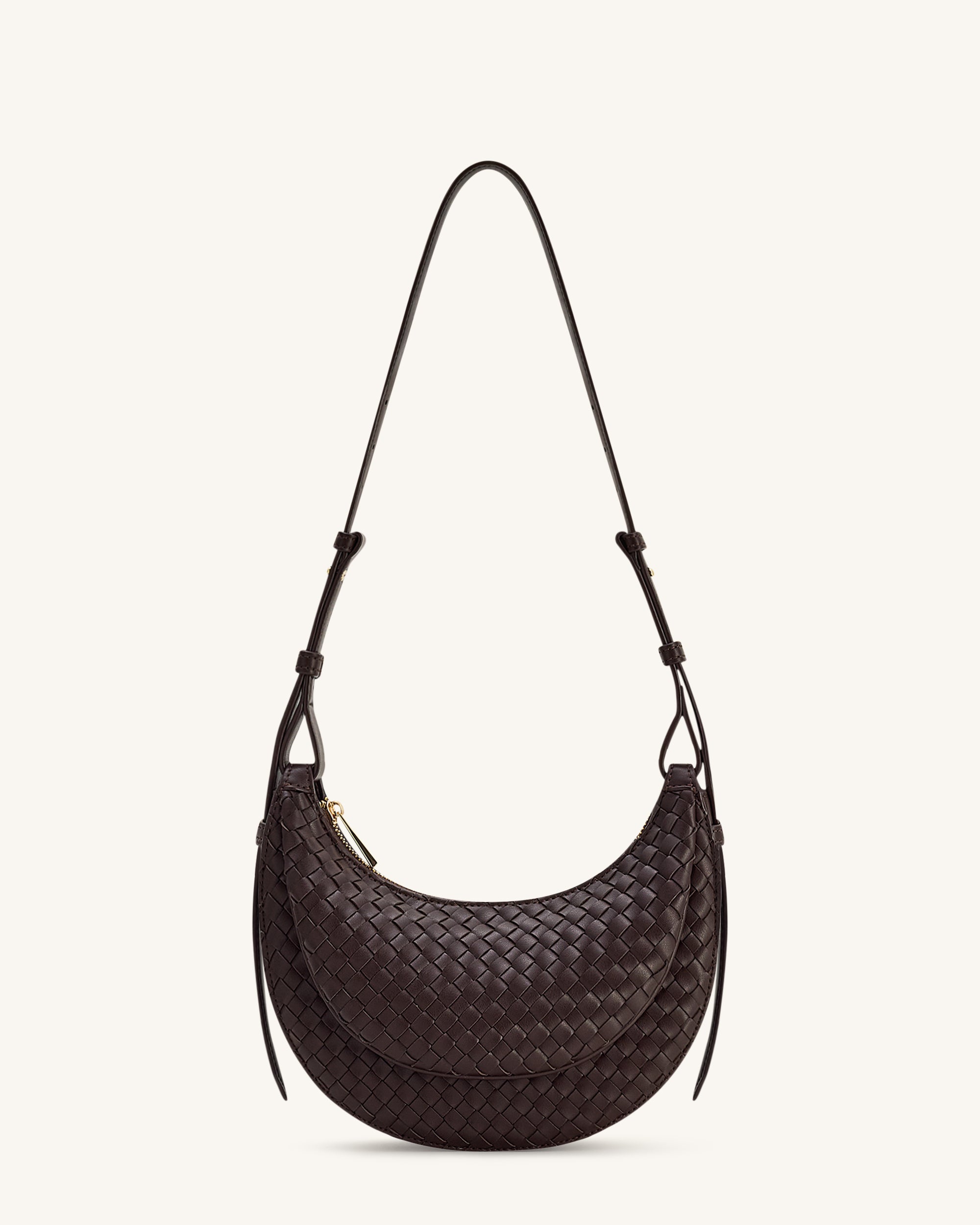 Jw Pei Sharon Woven Crossbody Bag Coffee Brown