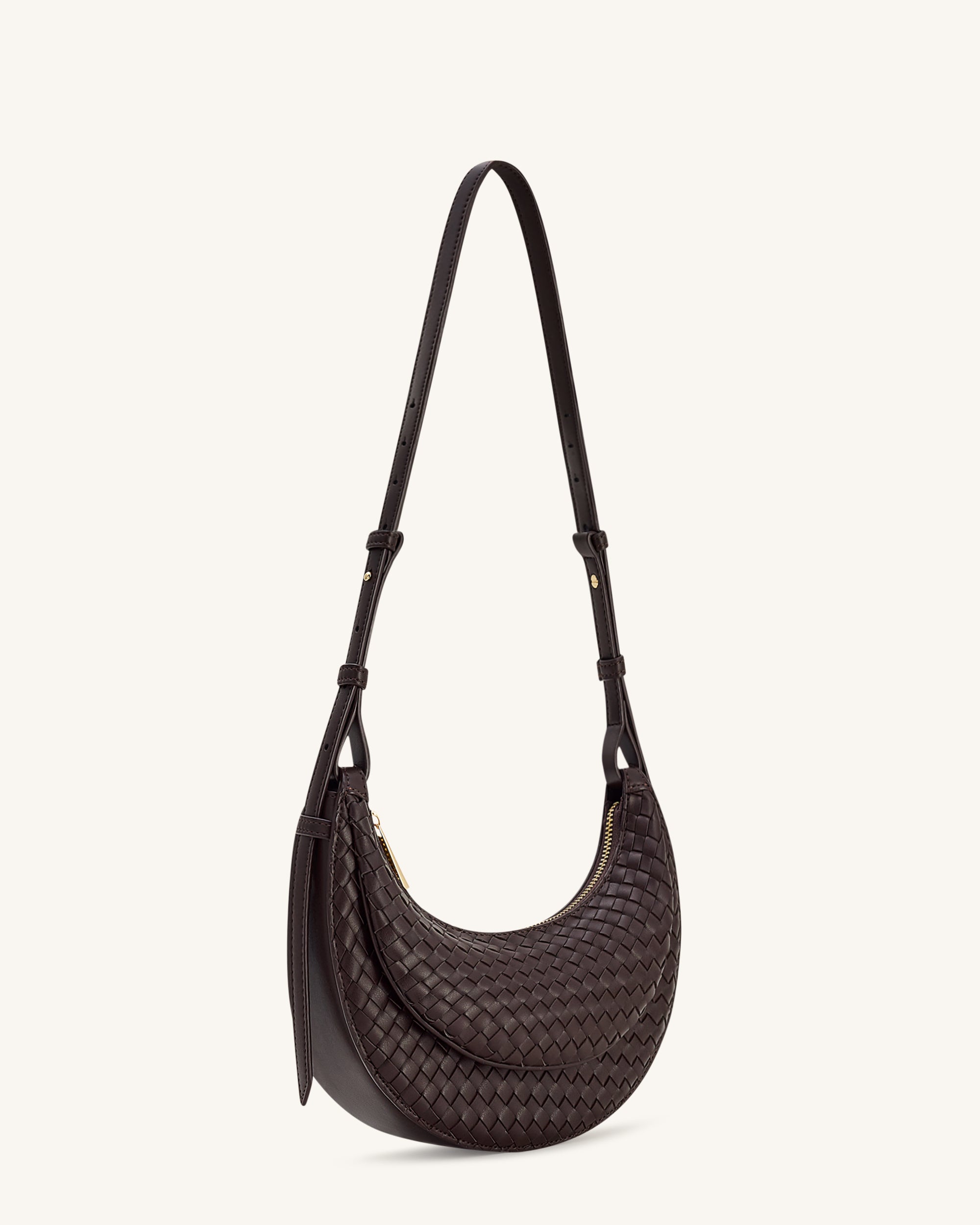 Jw Pei Sharon Woven Crossbody Bag Coffee Brown