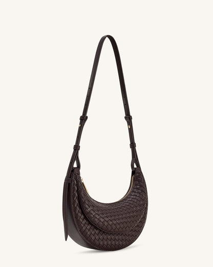 Jw Pei Sharon Woven Crossbody Bag Coffee Brown