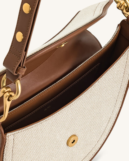 Jw Pei Ashlie Crossbody Bag Brown Canvas