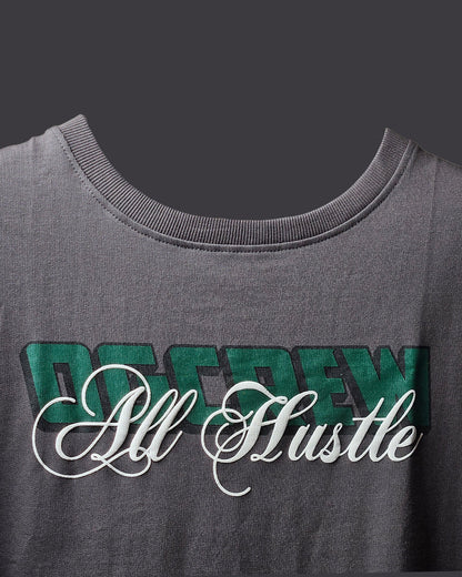 DARK GREY ALL HUSTLE NO LUCK T-SHIRT