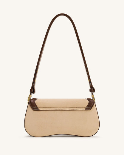 Jw Pei Joy Faux Suede Shoulder Bag Khaki Brown
