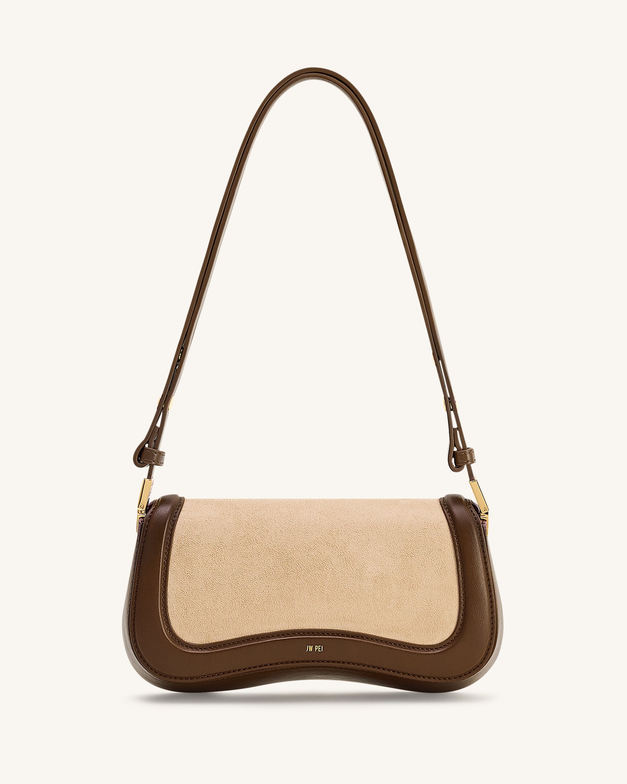 Jw Pei Joy Faux Suede Shoulder Bag Khaki Brown